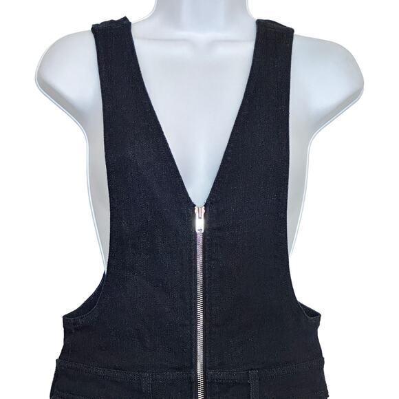 NWT 7 For All Mankind Denim Zip Front Jumpsuit Jean Overalls Dark Blue sz XS - Picture 9 of 16